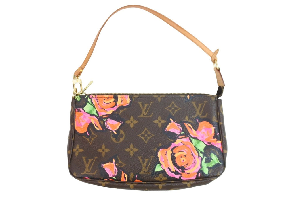 LOUIS VUITTON ルイ・ヴィトン ハンドバッグ モノグラムローズ アクセソワール ポーチ M48615 ゴールド金具 美品 中古 54063