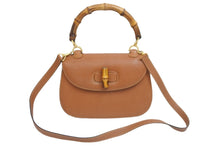 Load image into Gallery viewer, GUCCI グッチ バンブー 2WAYバッグ ハンドバッグ ショルダーバッグ 000 1951 0633 レザー ブラウン ゴールド金具 美品 中古 54066