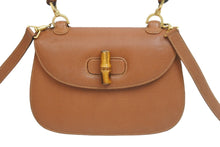 Load image into Gallery viewer, GUCCI グッチ バンブー 2WAYバッグ ハンドバッグ ショルダーバッグ 000 1951 0633 レザー ブラウン ゴールド金具 美品 中古 54066