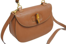 Load image into Gallery viewer, GUCCI グッチ バンブー 2WAYバッグ ハンドバッグ ショルダーバッグ 000 1951 0633 レザー ブラウン ゴールド金具 美品 中古 54066