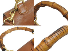 Load image into Gallery viewer, GUCCI グッチ バンブー 2WAYバッグ ハンドバッグ ショルダーバッグ 000 1951 0633 レザー ブラウン ゴールド金具 美品 中古 54066