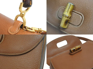 GUCCI グッチ バンブー 2WAYバッグ ハンドバッグ ショルダーバッグ 000 1951 0633 レザー ブラウン ゴールド金具 美品 中古 54066