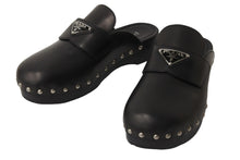 Load image into Gallery viewer, PRADA プラダ サンダル スタッズ クロッグシューズ トライアングルロゴプレート サイズ5 2Z2993 シルバー金具 美品 54069