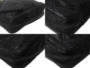 CHANEL シャネル マトラッセ タッセル チェーンショルダーバッグ フリンジ付き 0番台 ラムスキン ブラック 美品 中古 54084