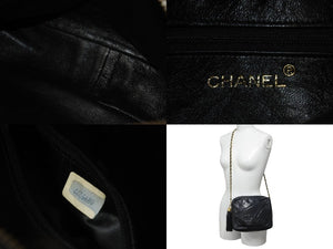 CHANEL シャネル マトラッセ タッセル チェーンショルダーバッグ フリンジ付き 0番台 ラムスキン ブラック 美品 中古 54084
