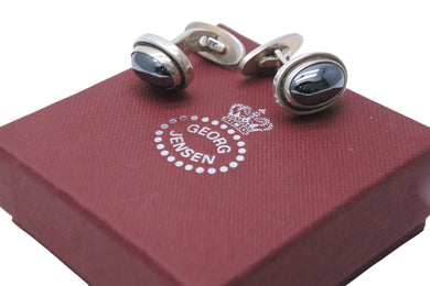 Georg Jensen ジョージジェンセン カフス ヘマタイトカフス シルバー925 44B ブルー 箱付き 美品 中古 54105