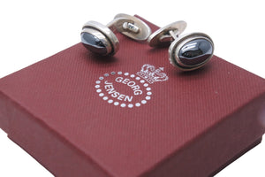 Georg Jensen ジョージジェンセン カフス ヘマタイトカフス シルバー925 44B ブルー 箱付き 美品 中古 54105