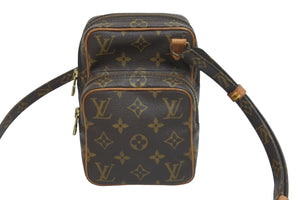 LOUIS VUITTON ルイヴィトン ショルダーバッグ ミニアマゾン モノグラム M45238 ブラウン ゴールド金具 良品 中古 54112