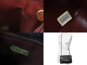 CHANEL シャネル マトラッセ ラウンドフラップ チェーン ショルダーバッグ ラムスキン 1番台 ブラック ココマーク 良品 中古 54122