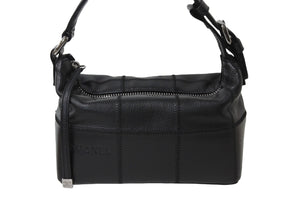 CHANEL シャネル ハンドバッグ キャビアスキン チョコバー 8番台 2003年 ブラック シルバー金具 美品 中古 54123