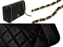 Load image into Gallery viewer, CHANEL シャネル ダイアナマトラッセ25 ショルダーバッグ 2番台 ラムスキン ブラック ゴールド金具 美品 中古 54125