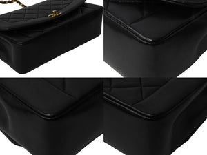 CHANEL シャネル ダイアナマトラッセ25 ショルダーバッグ 2番台 ラムスキン ブラック ゴールド金具 美品 中古 54125