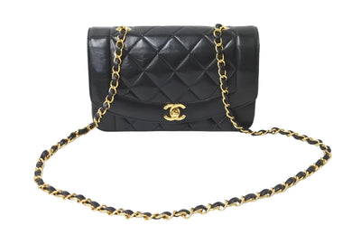 CHANEL シャネル ショルダーバッグ ダイアナ22 マトラッセ チェーン ヴィンテージ 2番台 ブラック ゴールド金具 美品 中古 54129