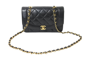 CHANEL シャネル ショルダーバッグ ダイアナ22 マトラッセ チェーン ヴィンテージ 2番台 ブラック ゴールド金具 美品 中古 54129