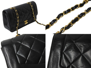 CHANEL シャネル ショルダーバッグ ダイアナ22 マトラッセ チェーン ヴィンテージ 2番台 ブラック ゴールド金具 美品 中古 54129