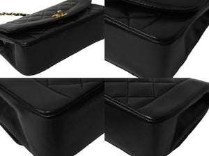 CHANEL シャネル ショルダーバッグ ダイアナ22 マトラッセ チェーン ヴィンテージ 2番台 ブラック ゴールド金具 美品 中古 54129