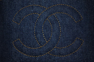 CHANEL シャネル ココマーク バニティバッグ ハンドバッグ 4番台 デニム GP ブルー フランス製 ゴールド金具 美品 中古 54137