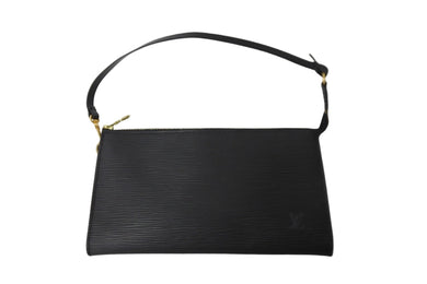 極美品 LOUIS VUITTON ルイ・ヴィトン ハンドバッグ ポシェット・アクセソワール エピ M52942 ブラック ゴールド金具 中古 54152
