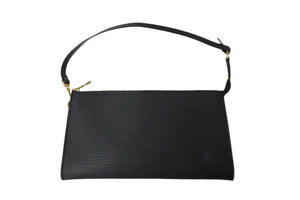 極美品 LOUIS VUITTON ルイ・ヴィトン ハンドバッグ ポシェット・アクセソワール エピ M52942 ブラック ゴールド金具 中古 54152