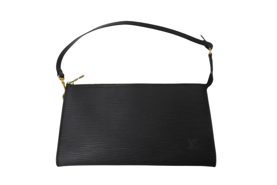 極美品 LOUIS VUITTON ルイ・ヴィトン ハンドバッグ ポシェット・アクセソワール エピ M52942 ブラック ゴールド金具 中古 54152
