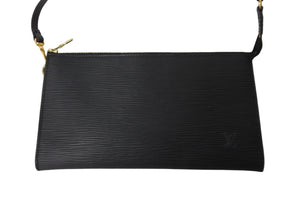 極美品 LOUIS VUITTON ルイ・ヴィトン ハンドバッグ ポシェット・アクセソワール エピ M52942 ブラック ゴールド金具 中古 54152