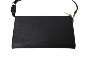極美品 LOUIS VUITTON ルイ・ヴィトン ハンドバッグ ポシェット・アクセソワール エピ M52942 ブラック ゴールド金具 中古 54152