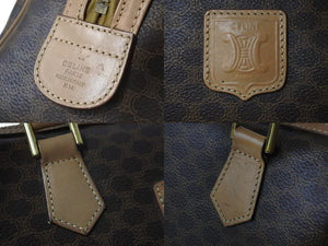 CELINE セリーヌ ミニボストンバッグ ハンドバッグ マカダム柄 M14 PVCコーティングキャンバス ブラウン 良品 中古 54165