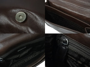 PRADA プラダ ショルダーバッグ チェーンショルダー RY19 ○D □OH ロゴ ブラウン レザー イタリア製 美品 中古 54166