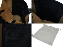 Load image into Gallery viewer, LOEWE ロエベ トートバッグ ハンドバッグ ロンドン ブラック ベージュ レザー キャンバス 美品 中古 54171
