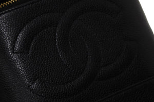 CHANEL シャネル ココマーク バニティバッグ 縦型 ハンドバッグ 3番台 キャビアスキン ブラック ゴールド金具 美品 中古 54177
