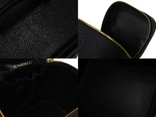 Load image into Gallery viewer, CHANEL シャネル ココマーク バニティバッグ 縦型 ハンドバッグ 3番台 キャビアスキン ブラック ゴールド金具 美品 中古 54177