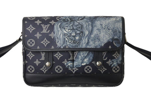LOUIS VUITTON ルイヴィトン ショルダーバッグ サバンナPM チャップマンブラザーズ M54248 ネイビー シルバー金具 美品 中古 54179