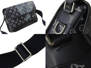 LOUIS VUITTON ルイヴィトン ショルダーバッグ サバンナPM チャップマンブラザーズ M54248 ネイビー シルバー金具 美品 中古 54179