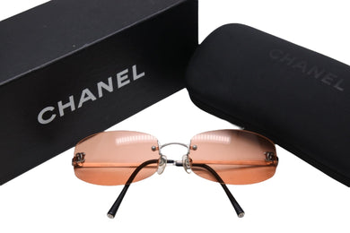 CHANEL シャネル サングラス メガネ ココマーク 4002 オレンジ シルバー ブラック サイズ54□19 美品 中古 54189