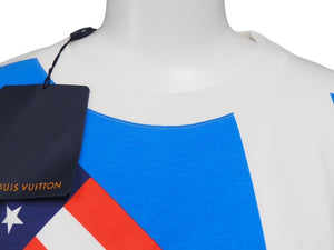 LOUIS VUITTON ルイヴィトン 半袖Ｔシャツ 19AW 総柄 国旗 マルチカラー コットン サイズS RM192 NPG HHY81W 美品 中古 54204