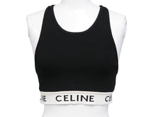 Load image into Gallery viewer, CELINE セリーヌ タンクトップ スポーツブラ アスレチックニット ブラック サイズS 2A68L372N コットン ナイロン 美品 中古 54211