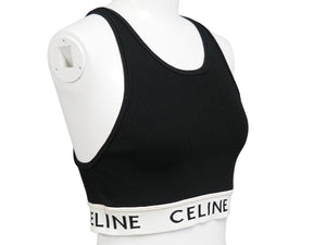 CELINE セリーヌ タンクトップ スポーツブラ アスレチックニット ブラック サイズS 2A68L372N コットン ナイロン 美品 中古 54211