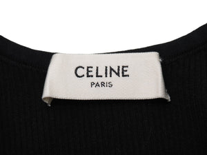 CELINE セリーヌ タンクトップ スポーツブラ アスレチックニット ブラック サイズS 2A68L372N コットン ナイロン 美品 中古 54211