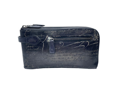 Berluti ベルルッティ クラッチバッグ セカンドバッグ TIRIWA Venezia Scritto レザーオールインワン ブラック 美品 中古 54222