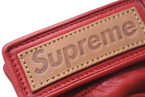 LOUIS VUITTON × Supreme ルイヴィトン × シュプリーム モノグラムレザーグローブ レッド 手袋 MP1893 8サイズ 美品 中古 54223