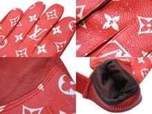 Load image into Gallery viewer, LOUIS VUITTON × Supreme ルイヴィトン × シュプリーム モノグラムレザーグローブ レッド 手袋 MP1893 8サイズ 美品 中古 54223