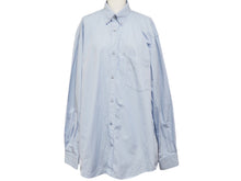 Load image into Gallery viewer, BALENCIAGA バレンシアガ 長袖シャツ 18年 バックプリントシャツ ブルー コットン サイズ37 C630556878TYB185840 良品 中古 54254