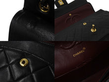 Load image into Gallery viewer, CHANEL シャネル マトラッセ25 ショルダーバッグ ダブルフラップ 2番台 ラムスキン ブラック ゴールド金具 美品 中古 54277