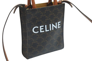 CELINE セリーヌ ミニ バーティカルカバ トリオンフ 2WAY ショルダーバッグ ブラウン 194372BZK.04LU 美品 中古 54285