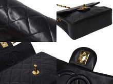 Load image into Gallery viewer, CHANEL シャネル ミニマトラッセ ショルダーバッグ 5番台 ココマーク ラムスキン ブラック ゴールド 美品 中古 54293