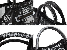 Load image into Gallery viewer, BALENCIAGA バレンシアガ トートバッグ グラフィティ クラシックシティ ミディアム 505550.Y.535269 シルバー金具 美品 中古 54297