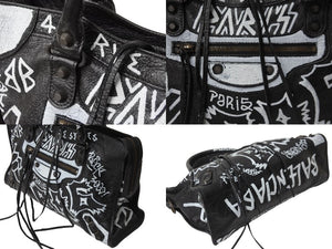 BALENCIAGA バレンシアガ トートバッグ グラフィティ クラシックシティ ミディアム 505550.Y.535269 シルバー金具 美品 中古 54297