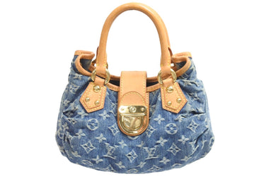 LOUIS VUITTON ルイ・ヴィトン ハンドバッグ プレオウンド プリーティ モノグラムデニム M95020 ゴールド金具 美品 中古 54320