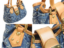 Load image into Gallery viewer, LOUIS VUITTON ルイ・ヴィトン ハンドバッグ プレオウンド プリーティ モノグラムデニム M95020 ゴールド金具 美品 中古 54320