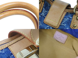 LOUIS VUITTON ルイ・ヴィトン ハンドバッグ プレオウンド プリーティ モノグラムデニム M95020 ゴールド金具 美品 中古 54320